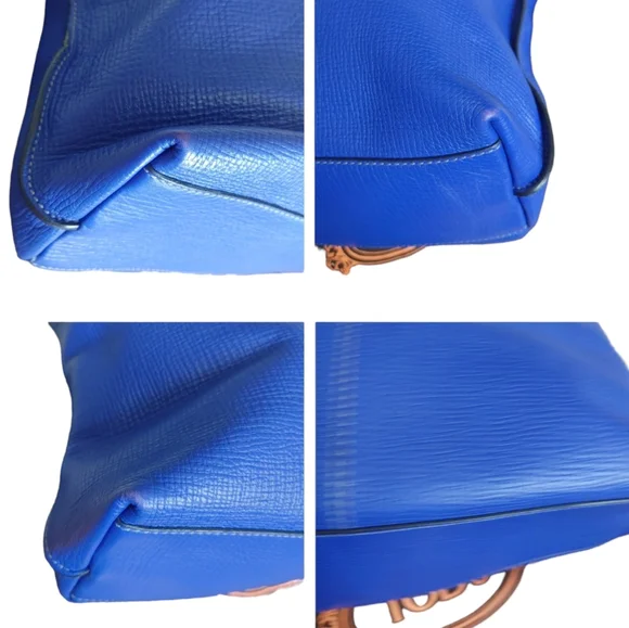 TOD'S Cobalt Blue Leather Shoulder Tote Bag - Picture 8 of 16